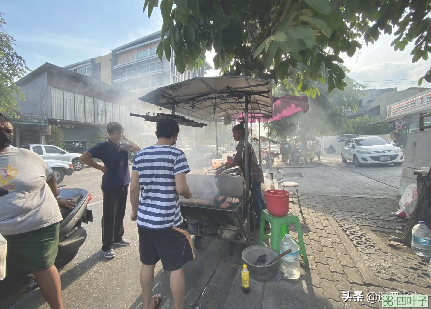 曼谷街头的烤鸡肉串,您吃过吗?外焦